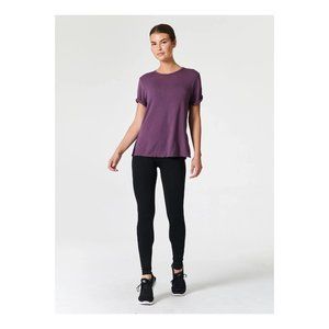 NUX X-Factor Slouchy Top Small Scoop Neck Yoga Active Athletic Womens Purple
